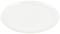 A transparent, round glass plate on a white background.