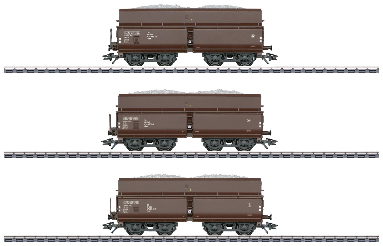 Maerklin 46231 H0 3-piece set of Fad self-unloading coaches of OeBB