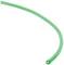A green plastic hose, curved, on a white background. It is frequently used for garden irrigation or aquariums.
