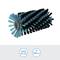 Blue and black round brush head with nylon bristles, 100 mm diameter. Text underneath: 'Hard Nylon'.
