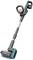 A cordless electric cleaning device with an ergonomic handle and blue bristles, suitable for various surface cleaning tasks.