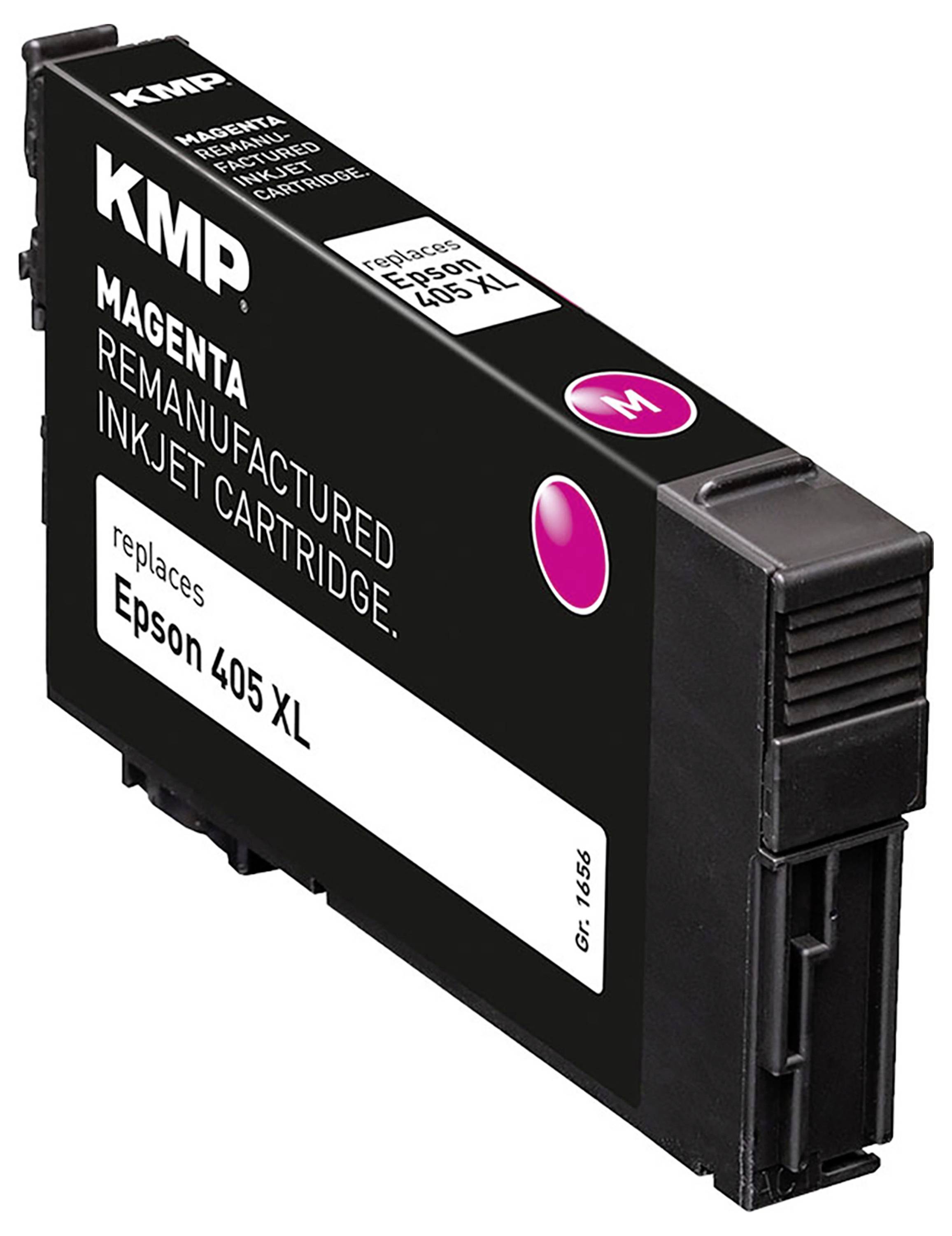 'KMP Magenta Remanufactured Inkjet Cartridge' labeled 'replaces Epson 405 XL'.