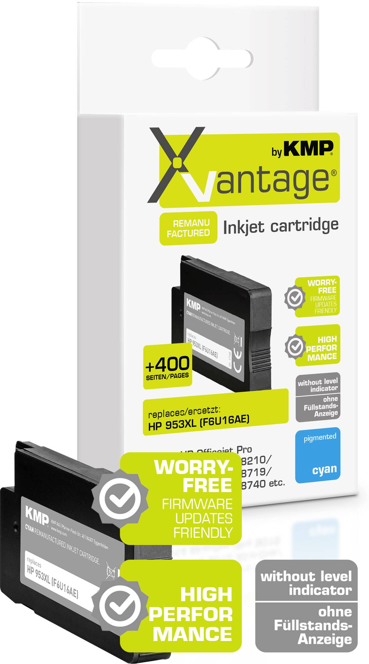 Xvantage Ink cartridge replaced HP 953XL, F6U16AE Compatible Cyan 1748,4083 1748,4083
