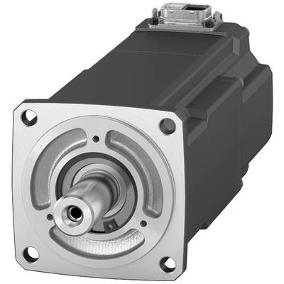 A black electric motor with a metallic casing, rectangular in shape and with a protruding shaft, used in industrial applications.