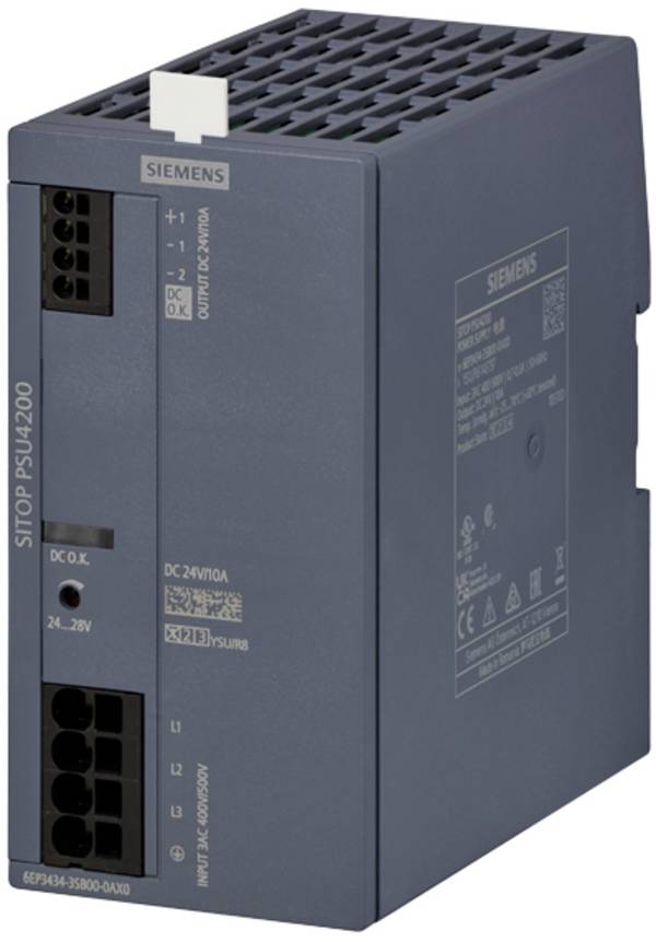 Siemens 6EP33343SB000AX0 Rail mounted PSU (DIN) 24 V DC 10 A No. of outputs:1 x Content 1 pc(s)