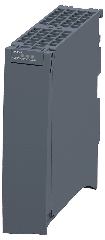A gray electronic module labeled 'CM E421'. It has ventilation slots on the top and sides and is used for industrial applications.