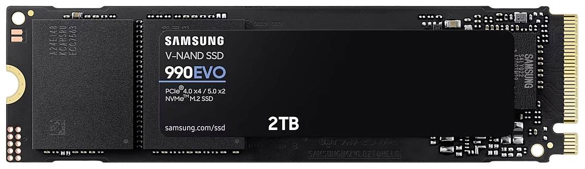 Samsung 990 EVO 2 TB NVMe/PCIe M.2 internal SSD M.2 NVMe PCIe 4.0 x4, M.2 NVMe PCIe 5.0 x2 Retail MZ-V9E2T0BW