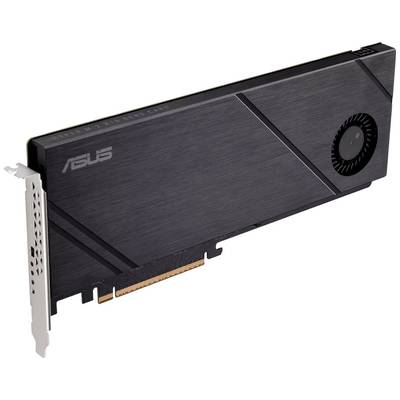 Slim black graphics card from Asus with integrated fan and PCIe connection. Suitable for narrow computer cases.