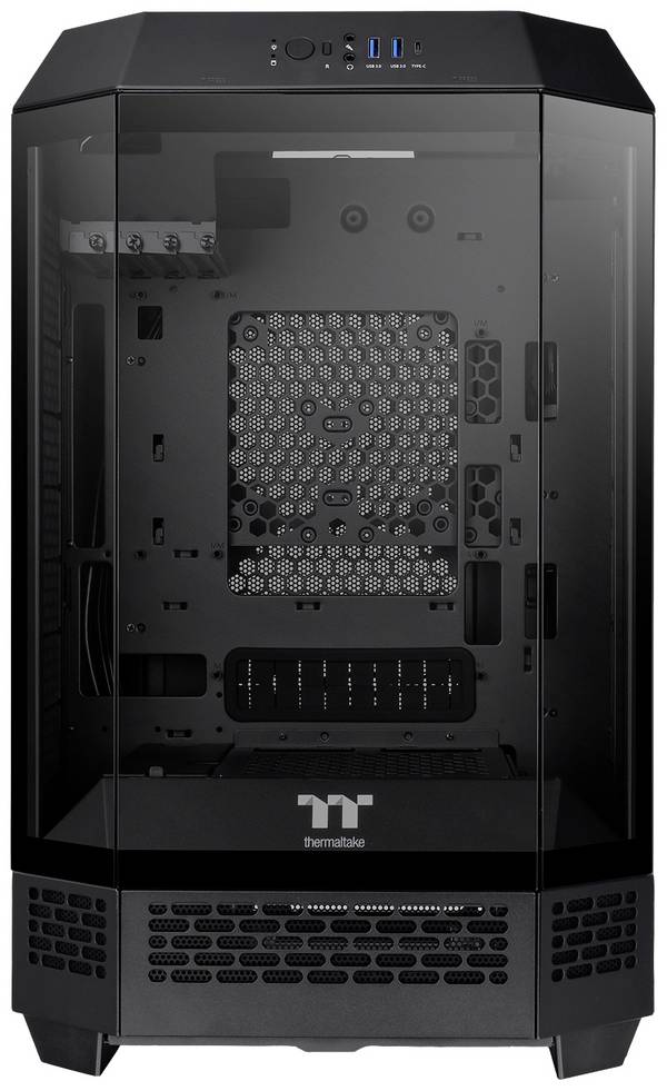 Thermaltake The Tower 300 Microtower Game console casing Black 2 built-in fans, Window