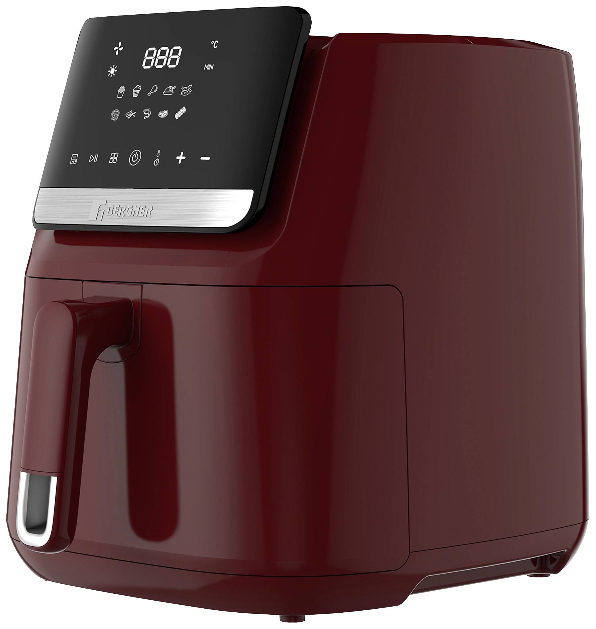 Bergner Air fryer 6.5 l 1600 W Non-stick coating, Cool touch housing, Overheat protection, Timer function Bordeaux-1