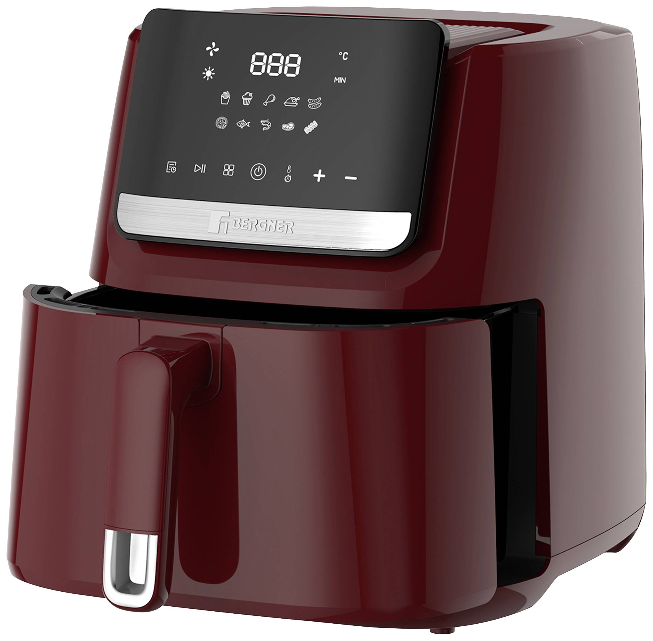 Bergner Air fryer 6.5 l 1600 W Non-stick coating, Cool touch housing, Overheat protection, Timer function Bordeaux-3
