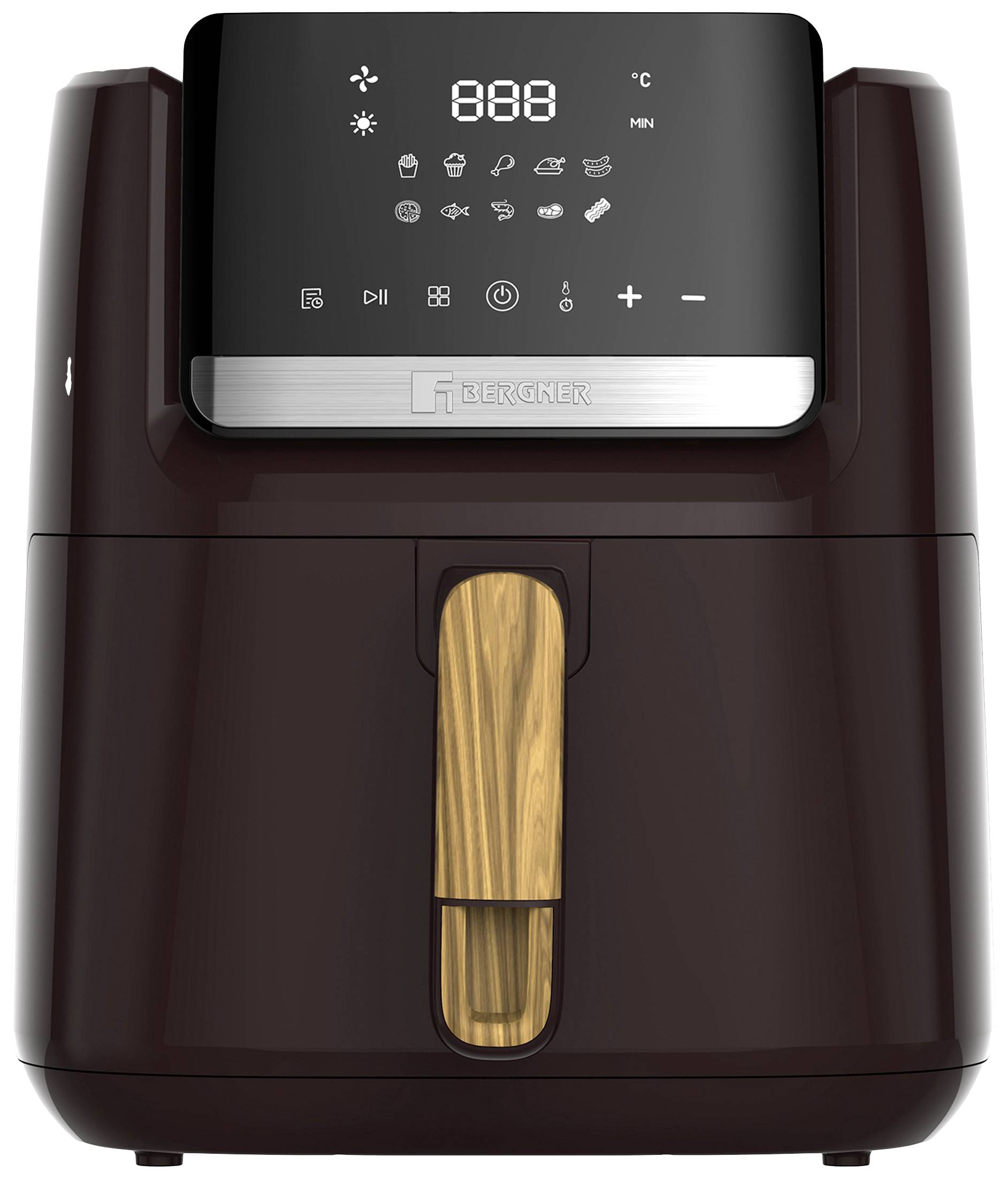 Bergner Air fryer 6.5 l 1600 W Non-stick coating, Cool touch housing, Overheat protection, Timer function, with display -0