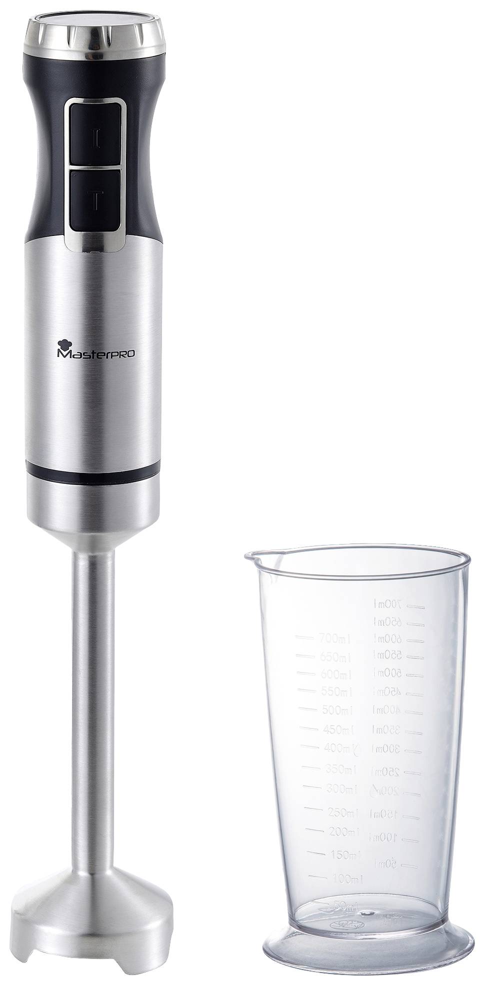 MasterPRO Hand-held blender 1000 W with graduated beaker Black/stainless steel