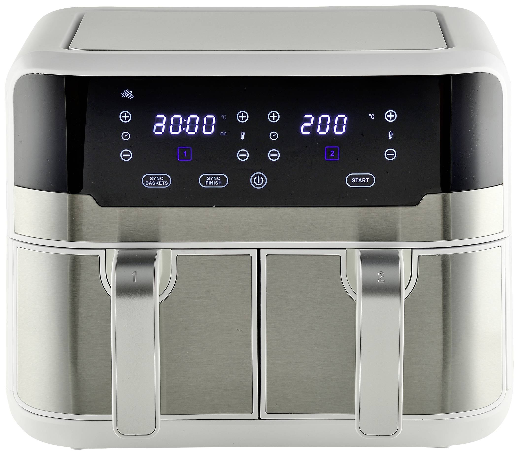 MasterPRO Air fryer 9 l 2400 W Non-stick coating, Cool touch housing, Timer function, Overheat protection, with display White/stainless steel