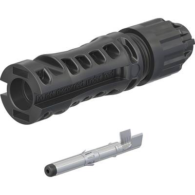 Black electrical connector with the inscription 'Do not disconnect under load'; below it a metal pin.