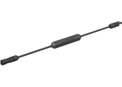 'Black, slim in-line remote control with microphone on a headphone cable, suitable for simple media control and phone calls.'