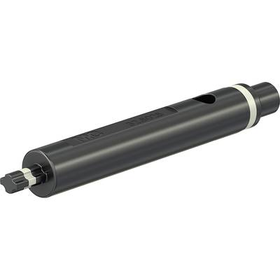 Cylindrical tool with engraved label 'MC 22.6028', black casing, round metallic connection at the upper end.