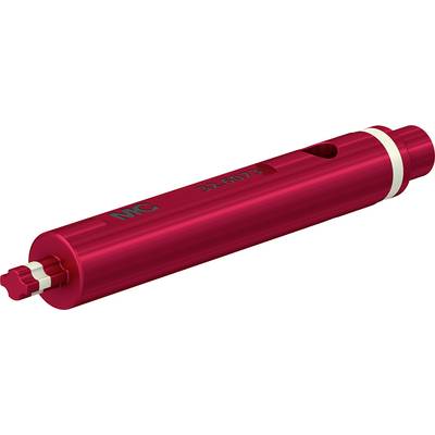 A red cylindrical object with white stripes at the ends and the inscription 'MC 32.6073' in blue.