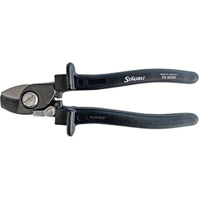 A black pair of pliers with 'Stäubli' printed on the handle. The pliers have metallic jaws and are designed for precision work.