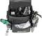 Tool belt with various hand tools and accessories, including a screwdriver and pliers, in a black case.