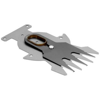 A metal component with serrated edges and an oval opening in the centre, likely a specialised machine part or tool attachment.
