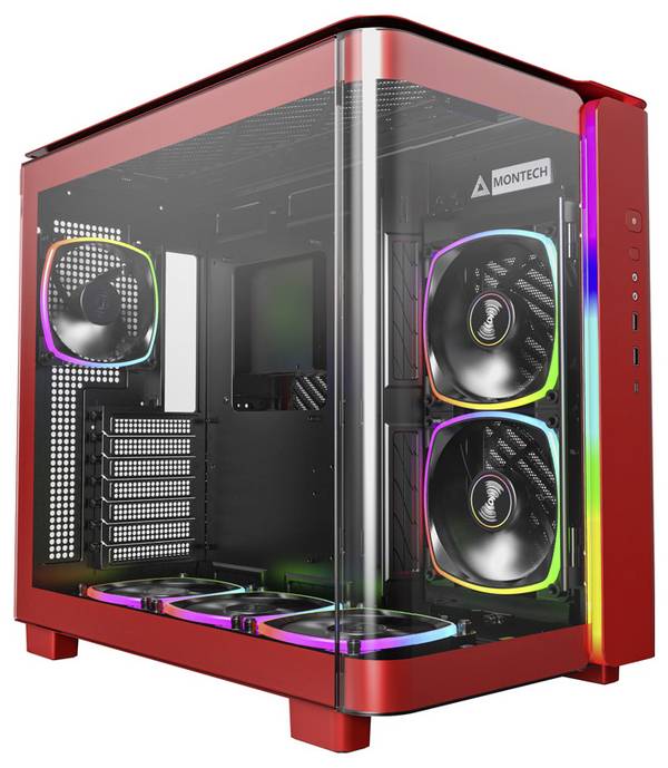 MONTECH KING 95 PRO Tempered Glass ARGB Midi tower PC casing Red