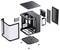 Exploded diagram of a computer case with removable panels and internal structures, revealing construction and components.
