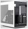'Hyte Y60' PC case, vertically opened with a black and white geometric design, showing slots and compartments.