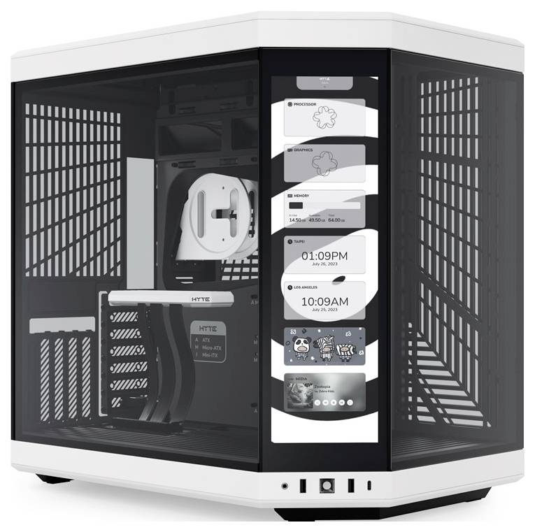 HYTE Y70 Touch Midi tower PC casing Black-white