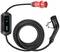 'Charging cable for electric vehicles with red industrial connector and black plug, suitable for fast charging at charging stations.'