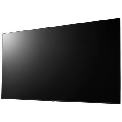 A large, black, rectangular screen or television set against a neutral background.