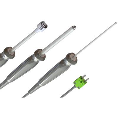 A black Sensirca temperature probe with a metal sensor tip and two-prong connector, used for precise temperature measurements.