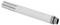 A white, cylindrical metal rod with a threaded end and a slotted section, likely a component for a mechanical or industrial assembly.