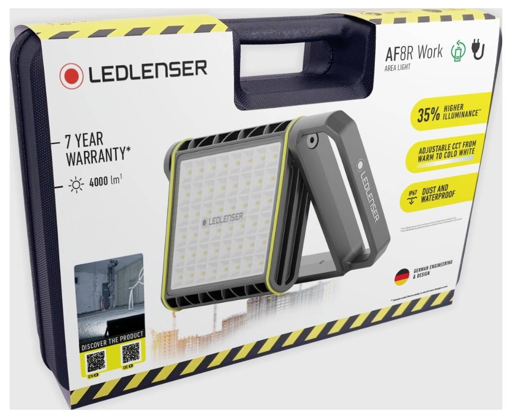 Ledlenser 502911 AF8R Work LED (monochrome) Work light rechargeable, mains-powered 500 lm, 2300 lm, 4000 lm No. of power-3