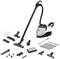 'Vacuum cleaner with accessory set: Various attachments, brushes and filters, ideal for versatile cleaning applications.'