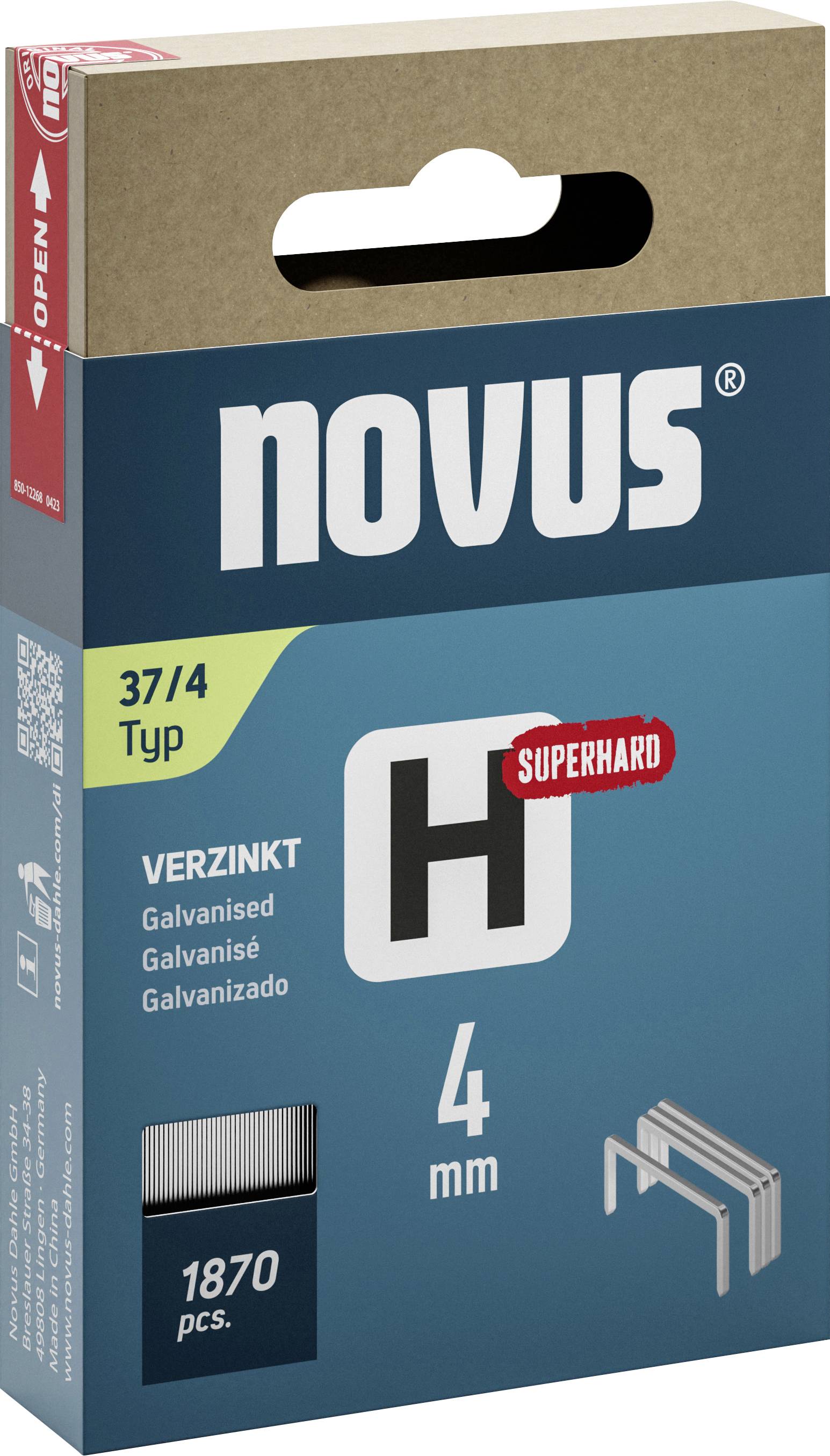 Novus Tools 042-0783 Staple strip Type 37 1870 pc(s) Dimensions (L x W) 4 mm x 10.6 mm