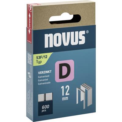 Novus staple box, type 53F/12, galvanised. 600 staples, 12 mm length, suitable for universal office applications.