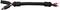 Black solar cable with connectors on both ends, suitable for connecting solar modules for energy transmission.