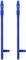 Two blue, vertical plastic rods with T-shaped bases.