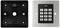 Silver door access code keypad with numbers 0-9 and symbols '*' and '#'. Alongside a black mounting frame.