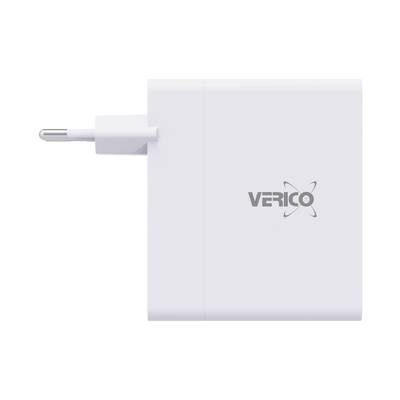 A white charger with a European plug and the 'VERICO' logo is shown.