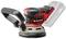 A red and black cordless eccentric sander with an ergonomic handle and Einhell logo, without battery.