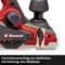 An electric planer in red and black with a rebate depth stop for easy creation of rebates.