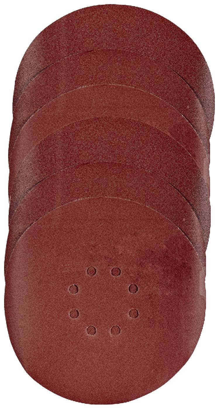 Several round, red grinding discs stacked with a perforated pattern.