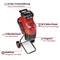 Einhell Battery Shredder: Red Machine with Large Hopper Opening, Mobility via Wheels, 36V Battery, 55L Collection Bag, 3 Reversible Blades.