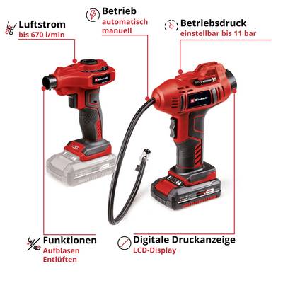 Einhell 2070111 Cordless compressor CE-AP 18+CE-CC 18+2,0 Ah Incl. 1x battery-3