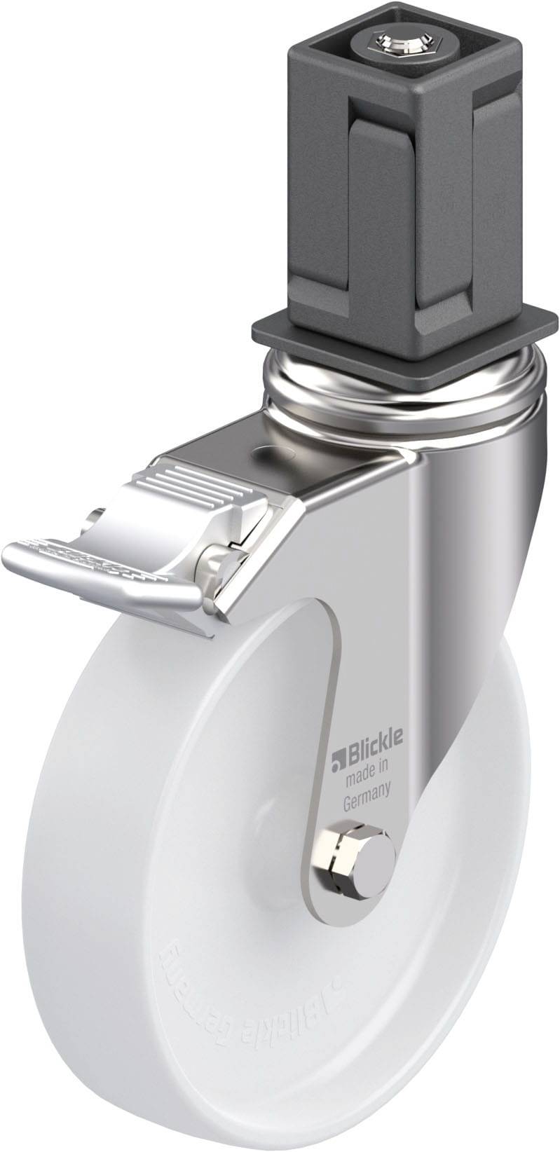 Blickle 925031 LKRXA-PO 126G-11-FI-EXV18 Stainless steel equipment swivel wheel Wheel diameter: 125 mm Load capacity (max.): 120 kg 1 pc(s)