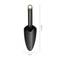 A black garden spade with an engraved measurement scale on the blade, length: 28.2 cm, width: 8 cm.