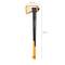 Axe with an orange and black handle, 85 cm long. Blade with an orange protective sheath. Designed for woodworking.