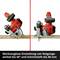 'Tool-free adjustment of tilt angle up to 45° and cutting depth up to 48 mm.' shows a red saw from two perspectives.<br><br>Note: This translation maintains the technical precision while using British English terminology and phrasing.